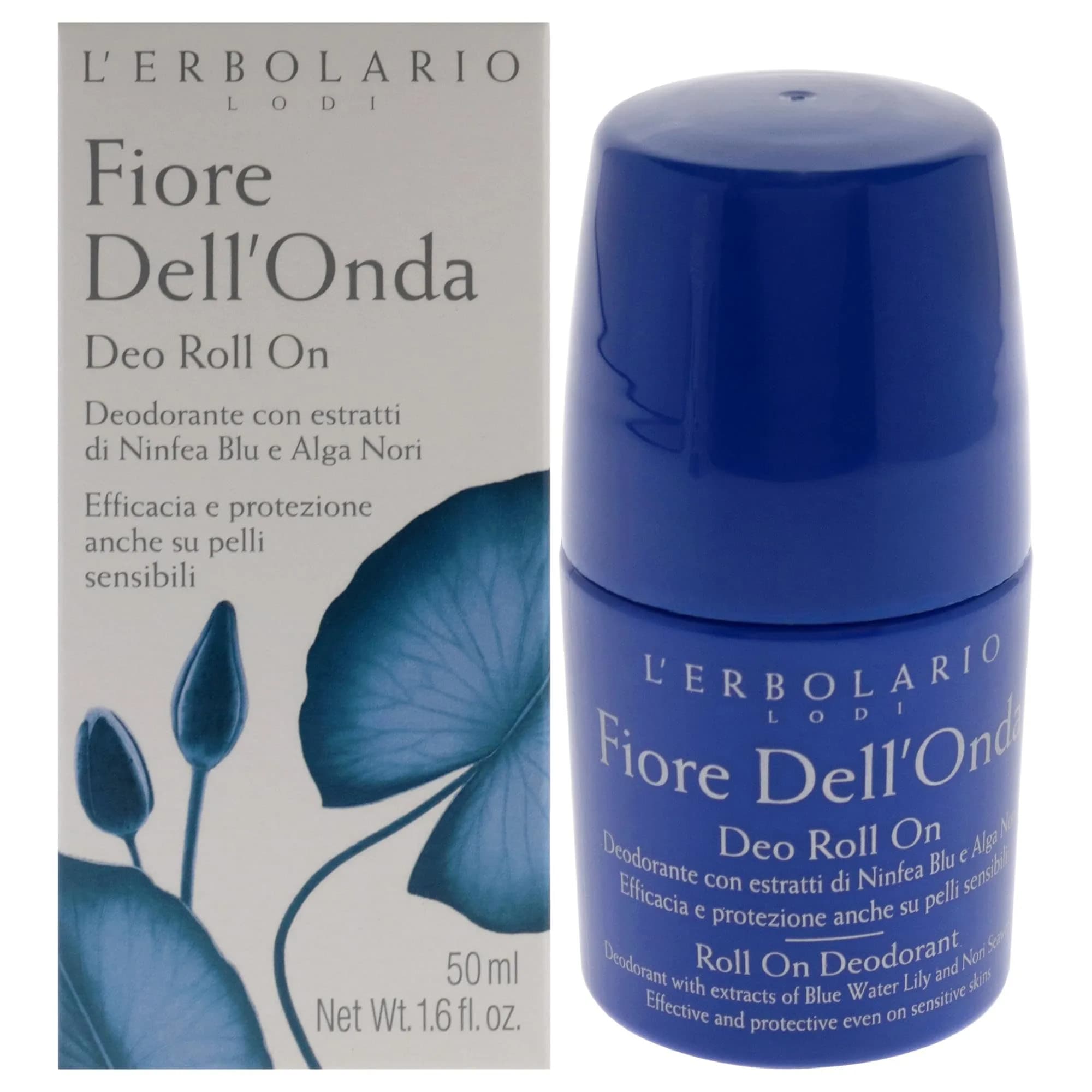 L'Erbolario Fiore Dell'Onda Roll-On Deodorant 1.7 oz | Floral Scent with Natural Ingredients for All Skin Types — 1.7 Fl Oz