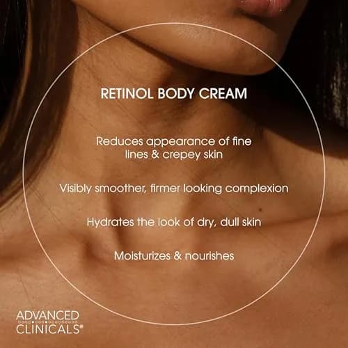 Advanced Clinicals Retinol Body Lotion & Face Moisturizer 1000ml (32 Fl Oz) | Targets Fine Lines & Wrinkles thumbnail 3