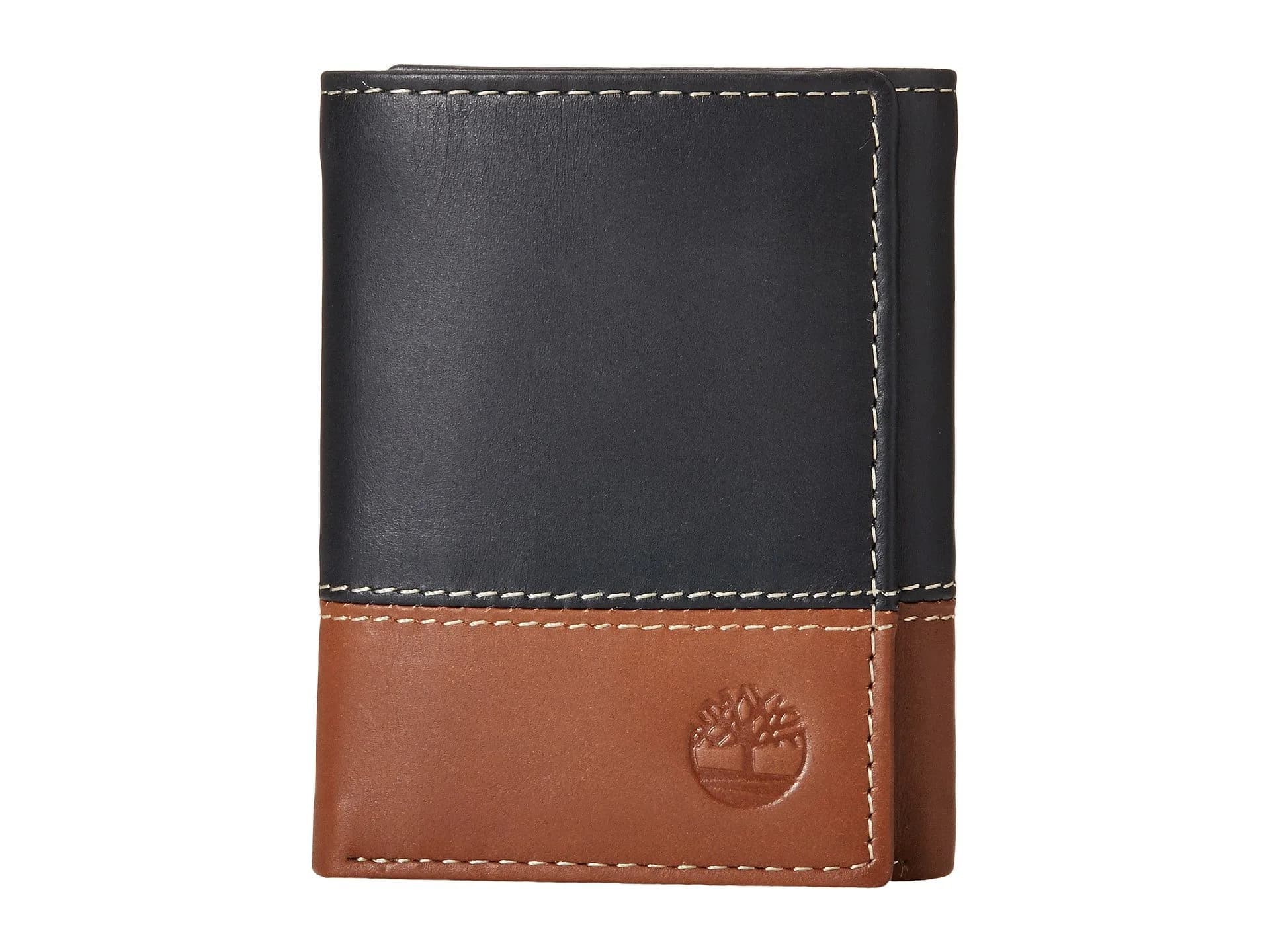 Timberland Two-Tone Trifold Genuine Leather Wallet Black/Brown | RFID Protected Slim Design - main product image