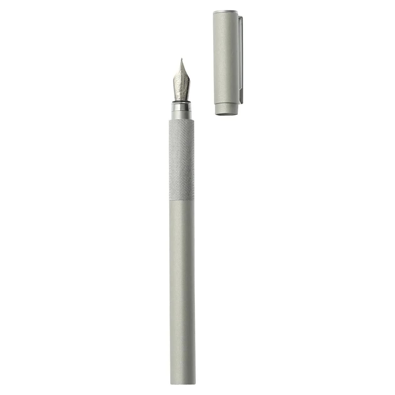 MUJI Aluminum Fountain Pen Black Ink | Smooth Writing Instrument - main product image