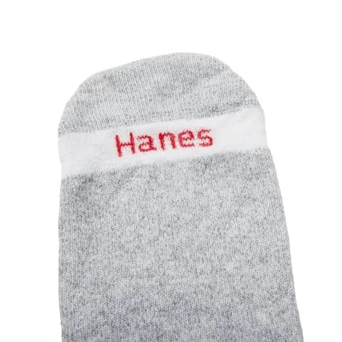 Hanes Double Tough Crew Socks 12-Pair Pack, White/Grey Foot Bottom, Men's Size 6-12 | Full Cushioning & Odor Protection thumbnail 6