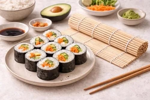 BS Bamboo Sushi Rolling Mat 22.8cm x 23.8cm (9" x 9.375") | Authentic USA Import thumbnail 6