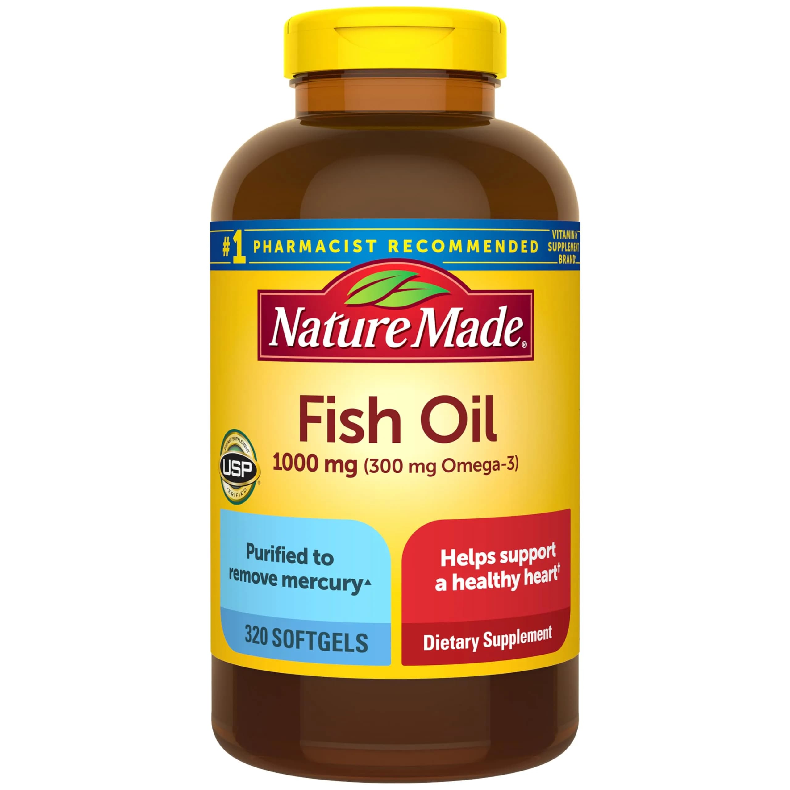 Nature Made Fish Oil Omega 3 Supplements 1000mg Softgels 320 Count