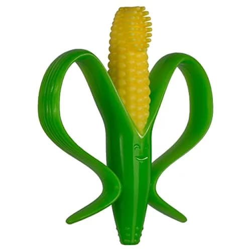 Baby Banana Corn Cob Toothbrush Teether 1 Count | Soft Silicone Baby Teething & Brushing Tool thumbnail 2