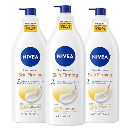 NIVEA Sheer Hydration Skin Firming Body Lotion with Q10 & Vitamin C, 500ml (16.9 Fl Oz) Pack of 3 thumbnail 1