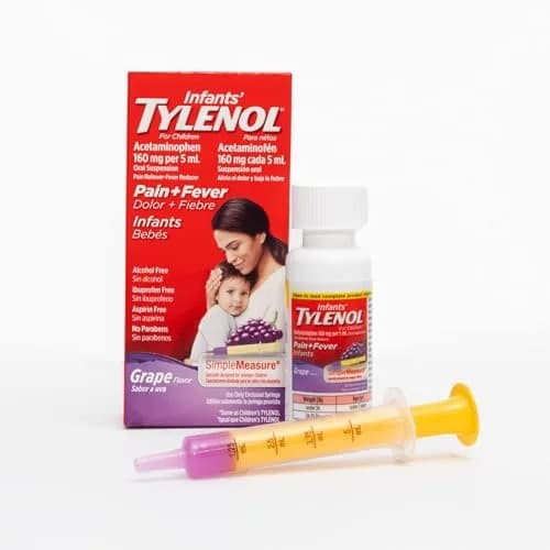 Tylenol Infants' Oral Suspension, Acetaminophen, Grape, 60ml (2 fl. oz) | #1 Pediatrician-Recommended Pain & Fever Relief thumbnail 7