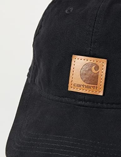 Carhartt Men's Canvas Cap, Black, One Size | Washed Canvas Baseball Cap with Adjustable Fit thumbnail 2