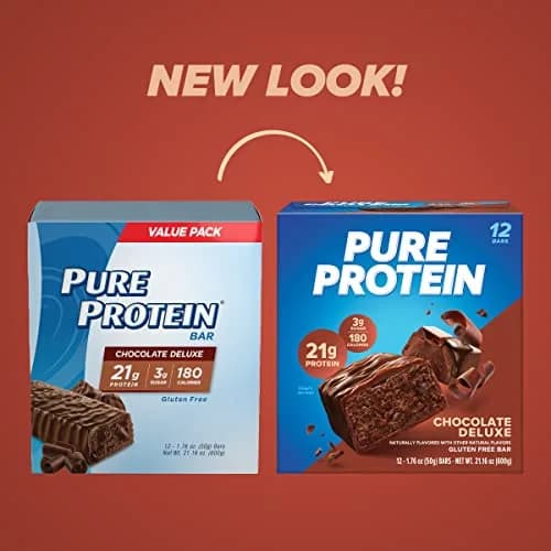 Pure Protein Chocolate Deluxe Protein Bars 21g Protein 12 Count | Gluten Free Snack for Fitness Goals thumbnail 2