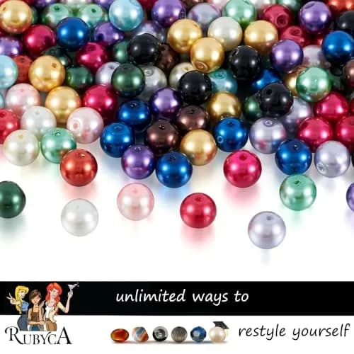 RUBYCA 200Pcs Czech Satin Luster Glass Pearl Beads 8mm Bordeaux Red | DIY Jewelry Supplies thumbnail 7