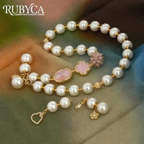RUBYCA 200Pcs Czech Satin Luster Glass Pearl Beads 8mm Dark Gold | Jewelry Making Beads thumbnail 5