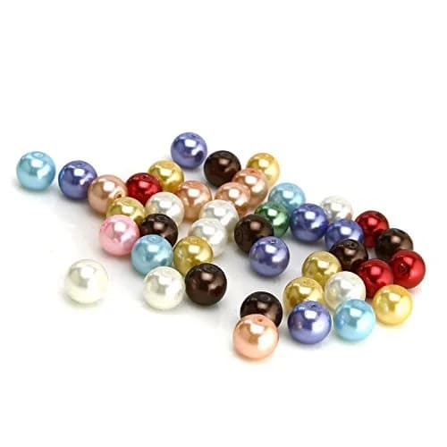 RUBYCA 200Pcs Czech Satin Luster Glass Pearl Beads 10mm | Assorted Jewelry Beading Supplies thumbnail 2
