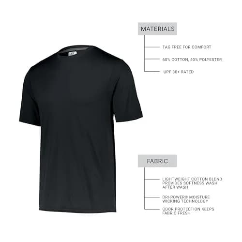 Russell Athletic Men's Short Sleeve Performance T-Shirt, Black, 3X-Large | Moisture-Wicking, UPF 30+ for Active Men thumbnail 5