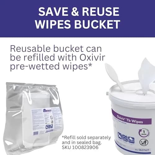 Oxivir Diversey Tb Disinfectant Wipes Refill XLarge 640 Count (Pack of 4) | EPA Registered Hydrogen Peroxide Formula thumbnail 2