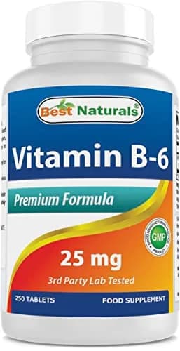 Best Naturals Vitamin B-6 25 Mg Tablets, 250 Count | Purity & Quality Tested thumbnail 1