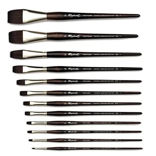 Raphael Textura Flat Brush Size 10 (1.2cm x 1.2cm x 30.8cm) | For Impasto Acrylics & Gels thumbnail 2