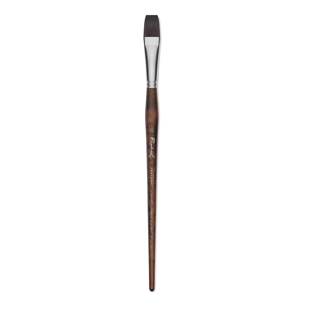 Raphael Textura Flat Brush Size 10 (1.2cm x 1.2cm x 30.8cm) | For Impasto Acrylics & Gels — Natural