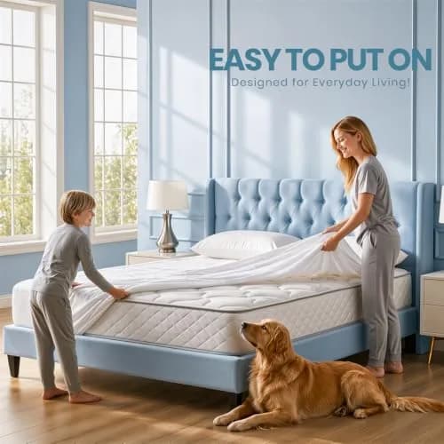 Utopia Bedding Terry Top Mattress Protector Twin Size 39x75x15 inches | Waterproof & Breathable for Indian Beds thumbnail 7