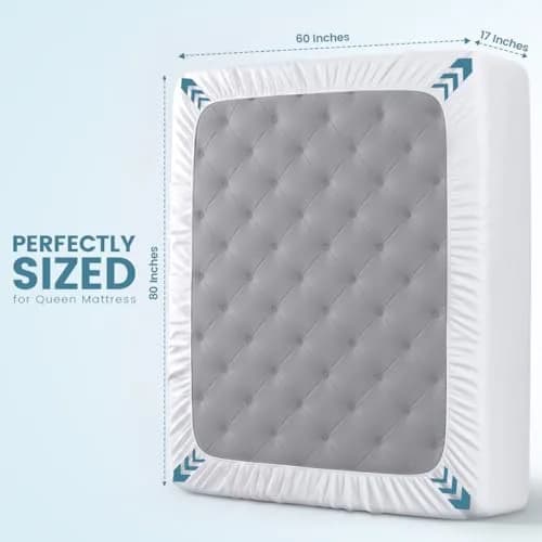 Utopia Bedding Waterproof Queen Size Mattress Protector fits Upto 17" Deep Pocket | Breathable, Machine Washable, All-Day Mattress Cover thumbnail 4