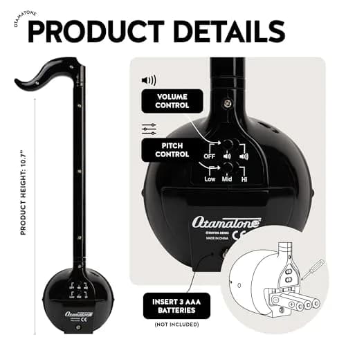Otamatone Black Japanese Electronic Synthesizer Musical Instrument Toy | Fun & Easy to Play thumbnail 4