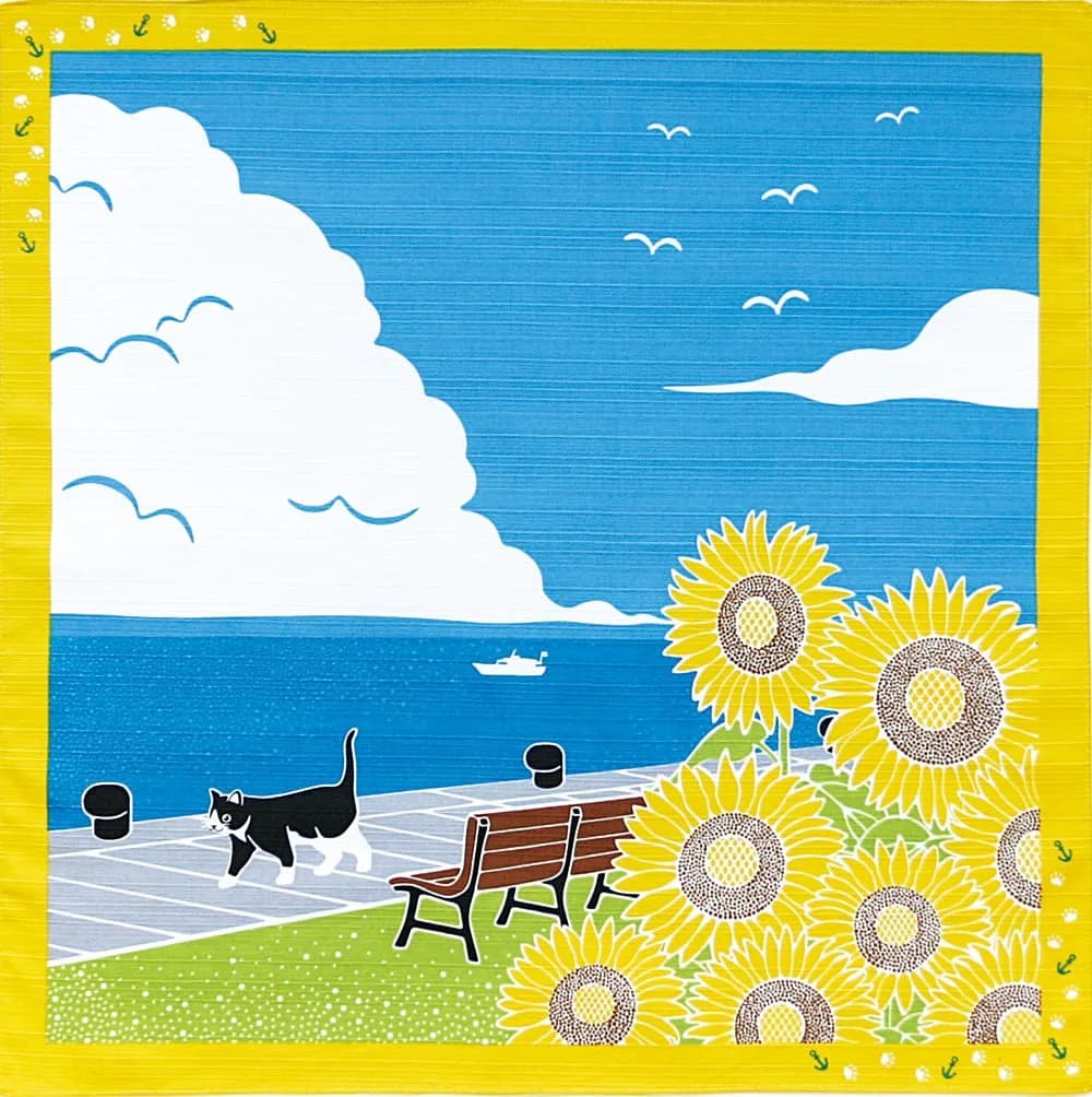 Yamaco Milky Way Furoshiki 50cm x 50cm | Authentic Cotton Wrapping Cloth for Decor — Sunflower Cat