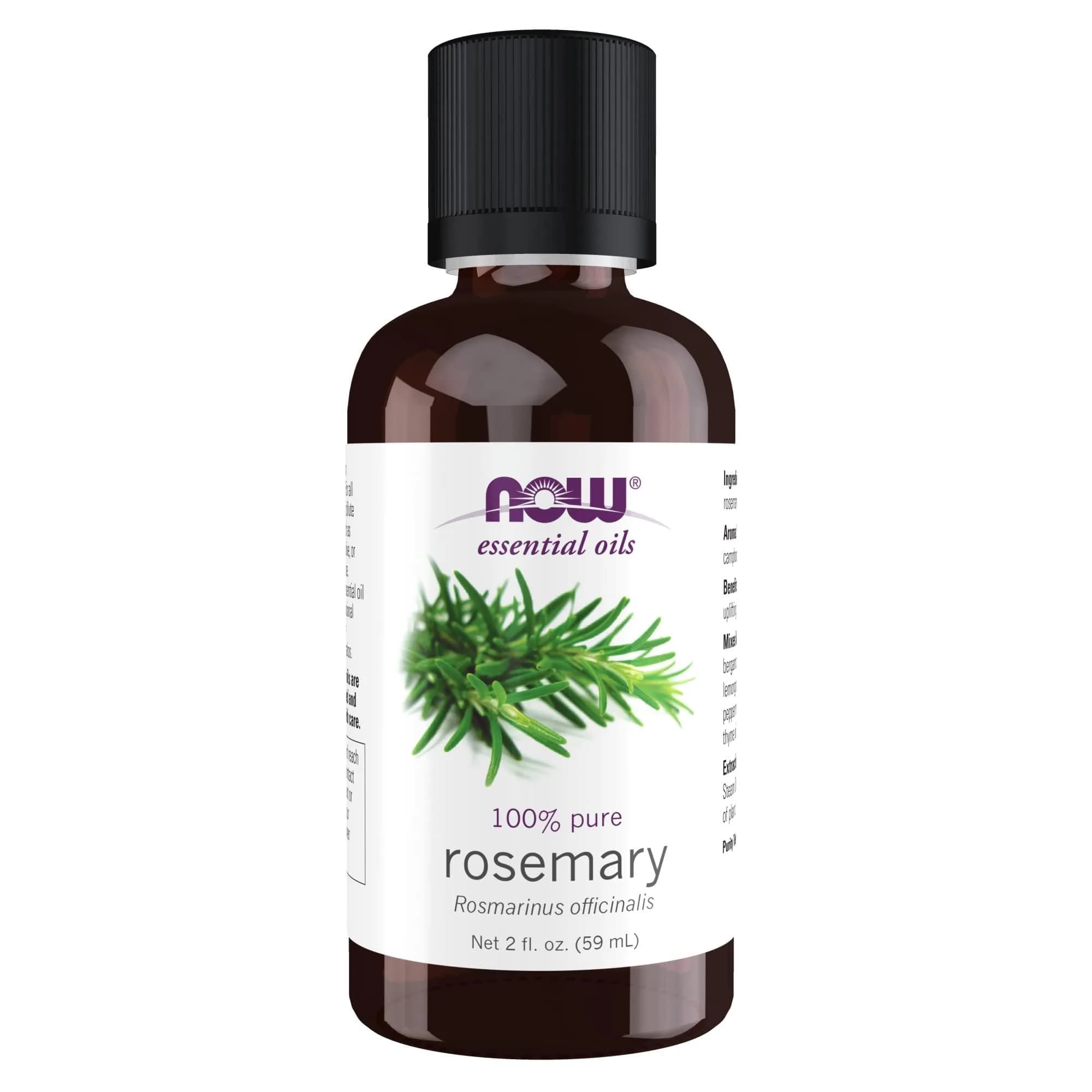 NOW Foods Rosemary Essential Oil Steam Distilled 60ml (2 fl. oz) | Uplifting Aroma for Aromatherapy