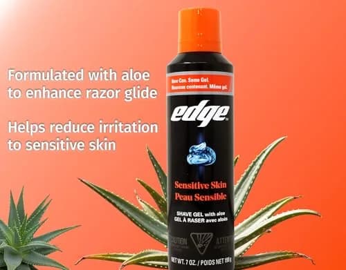 Edge Sensitive Skin Shave Gel - 414ml (14 Fl Oz) | Gentle Glide for Men thumbnail 6