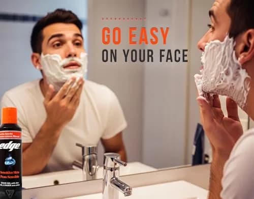 Edge Sensitive Skin Shave Gel - 414ml (14 Fl Oz) | Gentle Glide for Men thumbnail 8