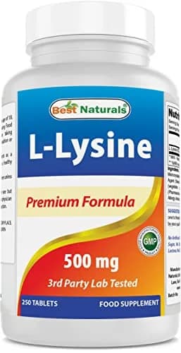 Best Naturals L-Lysine 500 mg 250 Tablets | Supports Immune & Skin Health thumbnail 1