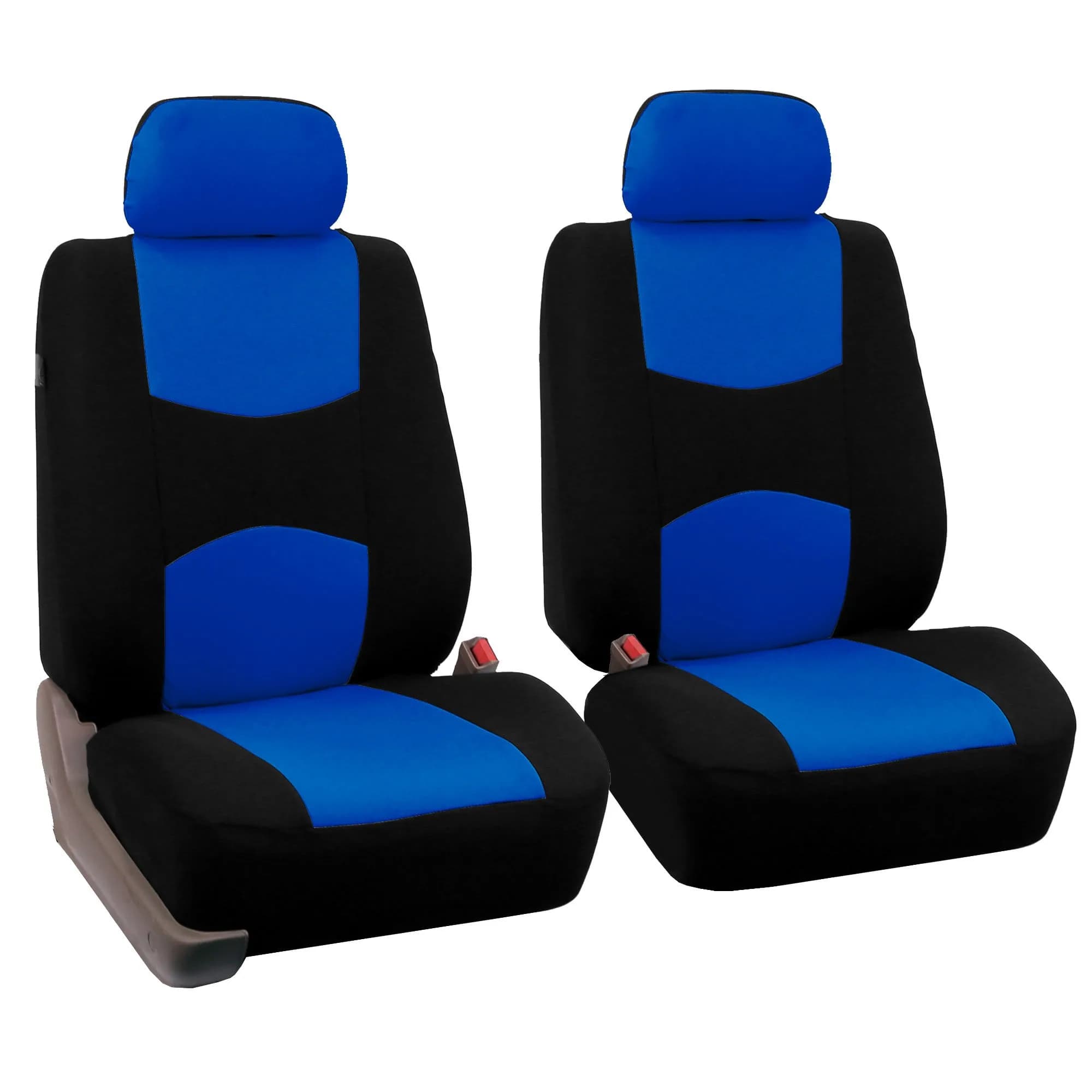 FH Group Car Seat Covers Front Set in Cloth-Universal Fit, Low Back, Washable, Blue | Protect & Enhance Interior