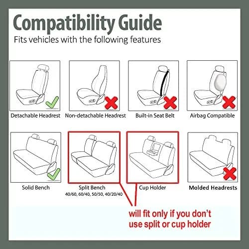 FH Group Car Seat Covers Front Set in Cloth-Universal Fit, Low Back, Washable, Blue | Protect & Enhance Interior thumbnail 5