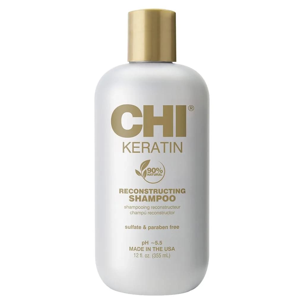 CHI Keratin Reconstructing Shampoo 12 Oz | Rebuild Damaged Hair, Sulfate & Paraben-Free — 12 Fl Oz