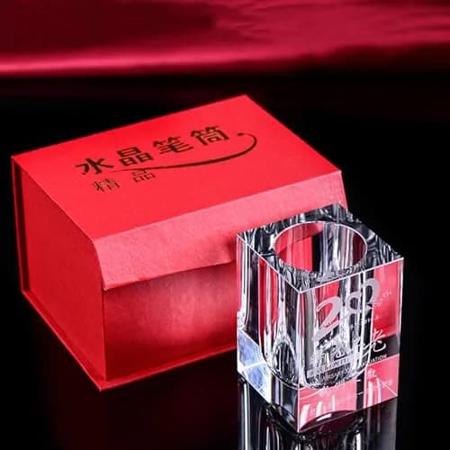 Yakri Clear Crystal Pen Holder for Desk Stationery Organizer | K9 Crystal, 6cm x 6cm x 9cm thumbnail 7