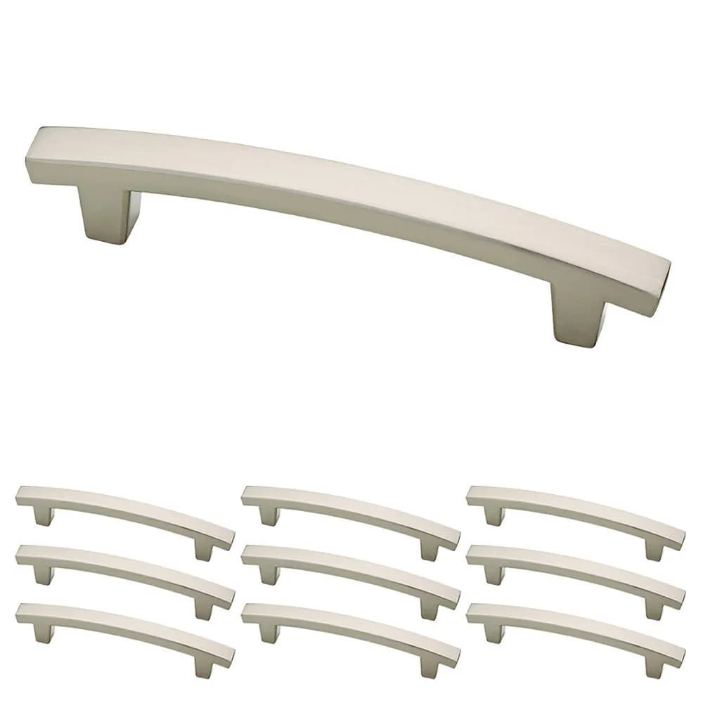 Franklin Brass Pierce Cabinet Handles - 4 Inch Hole Center, Brushed Nickel (10-Pack)