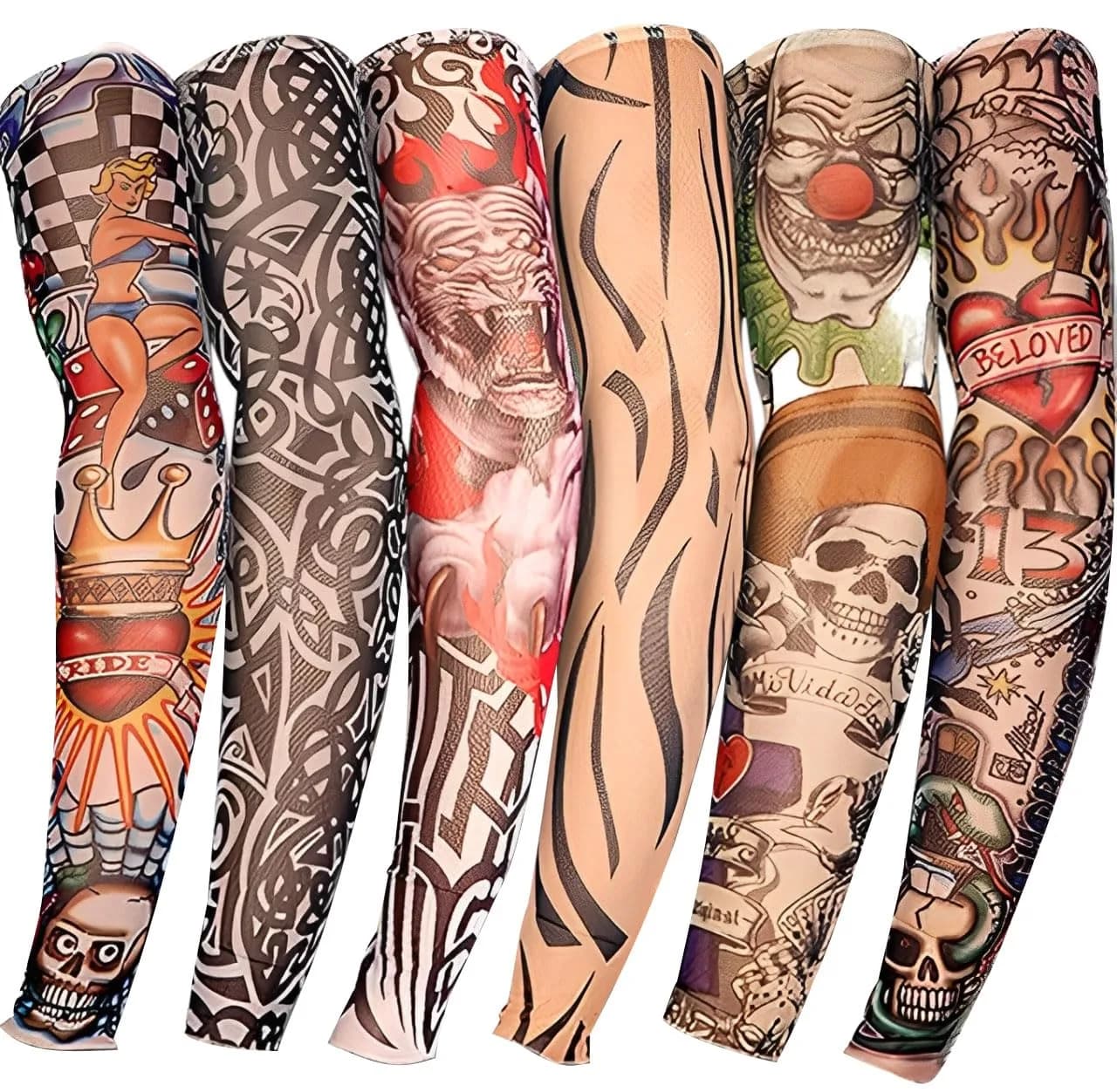 YARIEW Temporary Tattoo Sleeves for Men Arm Sleeves | Sun Protection & Party Decor (70-120 chars) - main product image