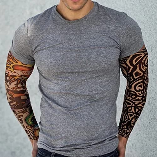 YARIEW Temporary Tattoo Sleeves for Men Arm Sleeves | Sun Protection & Party Decor (70-120 chars) thumbnail 4
