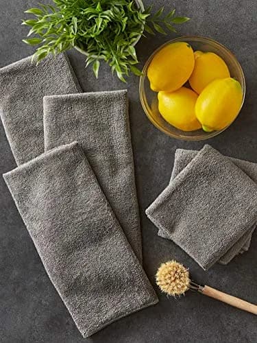 DII Microfiber Dishtowel Set 16x24 in Gray | Ultra Absorbent, Low Lint, 6 Piece thumbnail 6