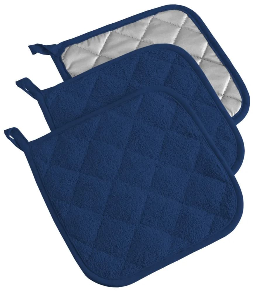 DII Basic Terry Collection Quilted Cotton Potholder 7x7 inch (18x18 cm) - Set of 3 | Heat Resistant Up to 400°F - main product image