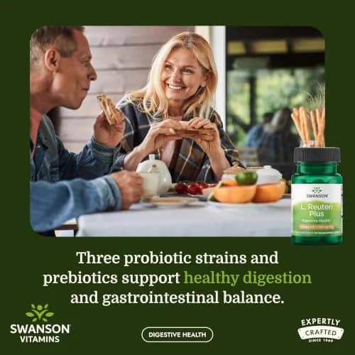 Swanson L. Reuteri Probiotic with Prebiotic 30 Vegan Capsules | Gut Health Support for Adults thumbnail 2