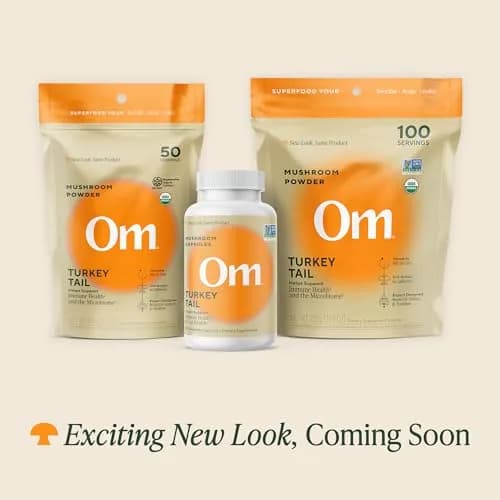OM MUSHROOM SUPERFOOD Organic Turkey Tail Mushroom Powder 200g (7.05 oz) | Immune Support with Beta-Glucans thumbnail 2