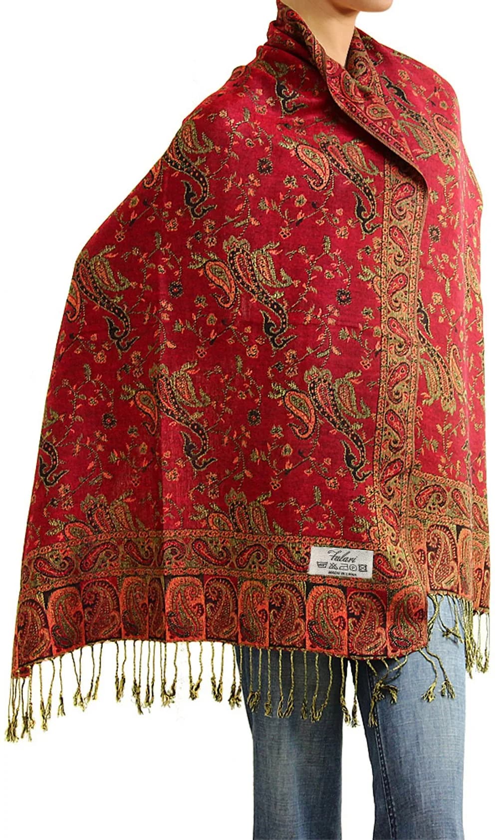 Falari Reversible Paisley Pashmina Shawl Wrap for Women | Elegant 80" x 27" Accessory - main product image
