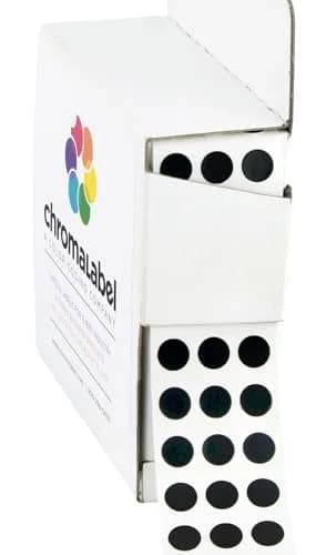 ChromaLabel Black Dot Stickers 1/4 Inch | Versatile Labeling Solution Made in USA thumbnail 1