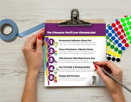 ChromaLabel Black Dot Stickers 1/4 Inch | Versatile Labeling Solution Made in USA thumbnail 2