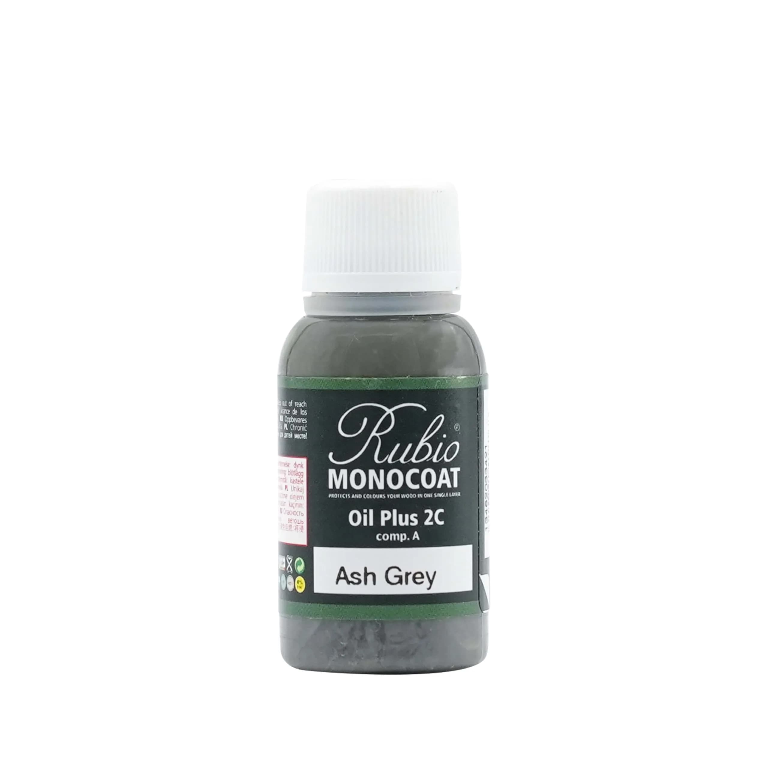 Rubio Monocoat Oil Plus Part A | Eco-Friendly Linseed Wood Oil for Indoor Use, 20 mL — Ash Gray