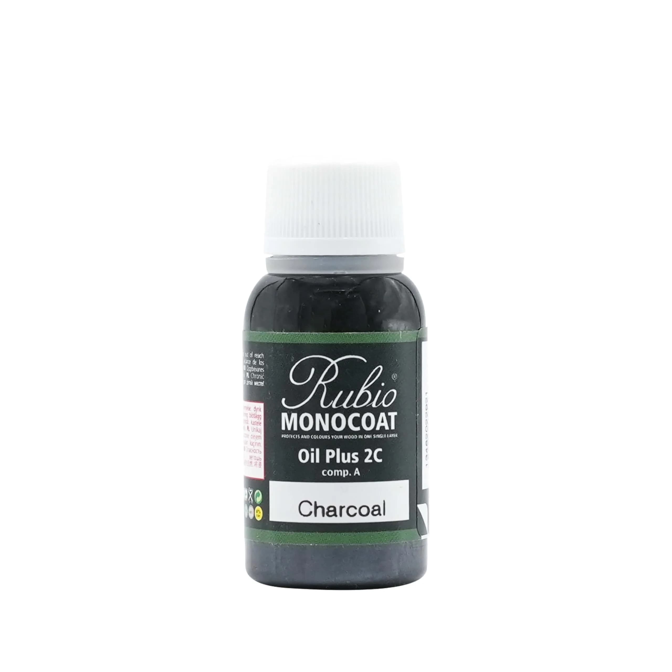 Rubio Monocoat Oil Plus Part A | Eco-Friendly Linseed Wood Oil for Indoor Use, 20 mL — Charcoal / 20 ml
