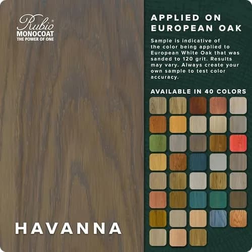Rubio Monocoat Oil Plus Part A Wood Stain Sample Havanna 20ml (0.68 Fl Oz) | Eco-Friendly Linseed Oil for Interior Wood thumbnail 2