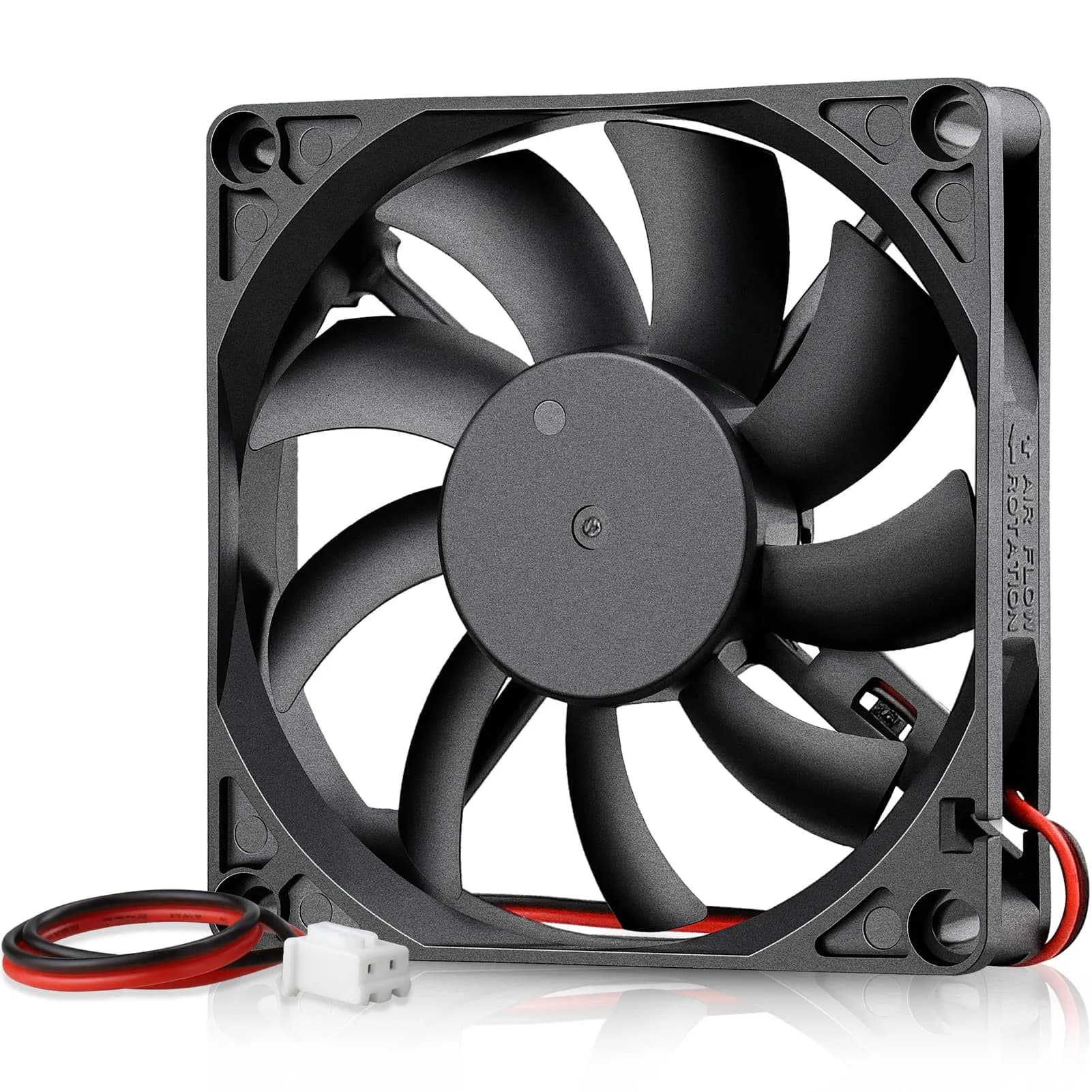 GDSTIME 80mm x 80mm x 15mm 12V Brushless DC Cooling Computer Case Fan 2Pin | 2700 RPM, 32.8 CFM, 27.8 dBA, 1.76 oz