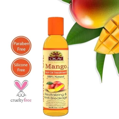 OKAY Mango Hot Oil Treatment 5.98 Fl Oz | Moisturizes & Prevents Breakage, Silicone & Paraben Free, Made in USA thumbnail 4