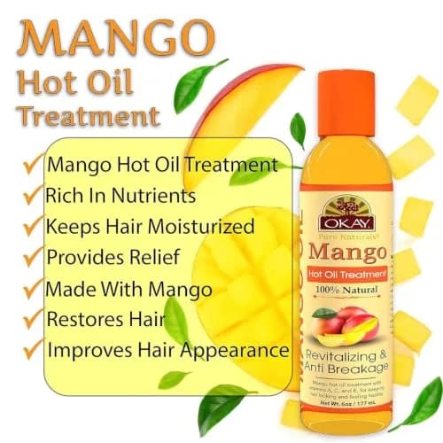 OKAY Mango Hot Oil Treatment 5.98 Fl Oz | Moisturizes & Prevents Breakage, Silicone & Paraben Free, Made in USA thumbnail 3