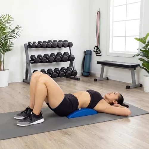 ProsourceFit Abdominal Mat 15x12, High Density Core Trainer for Workouts, Conditioning, Posture Support, and Crunch Exercises; Home Fitness Equipment, Blue thumbnail 4