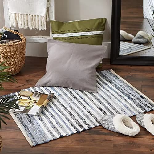 DII Chindi Home Collection Handwoven Multicolor Area Rag Rug, 0.61m x 0.91m | Trendy Cotton Rug for Home thumbnail 4